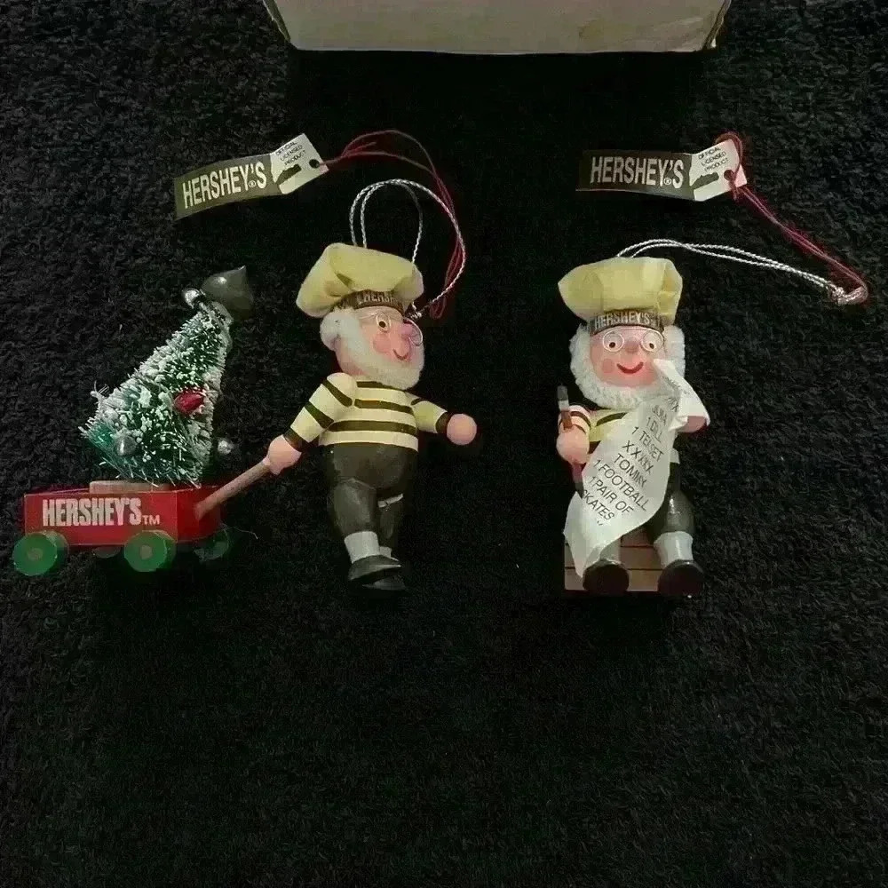 Vintage 1998 Set Kurt Adler Chocolate Santa Elf - Picture 2 of 8